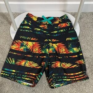 Laguna B Kids Swim Trunks - Vibrant Black and Orange